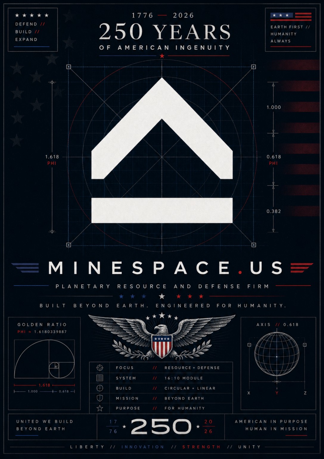 MineSpace.us America 250th commemorative poster
