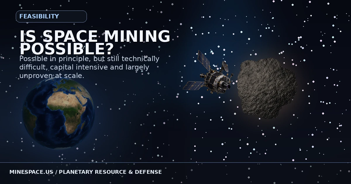 Illustrative Earth and asteroid rendering representing the future space mining technology challenge